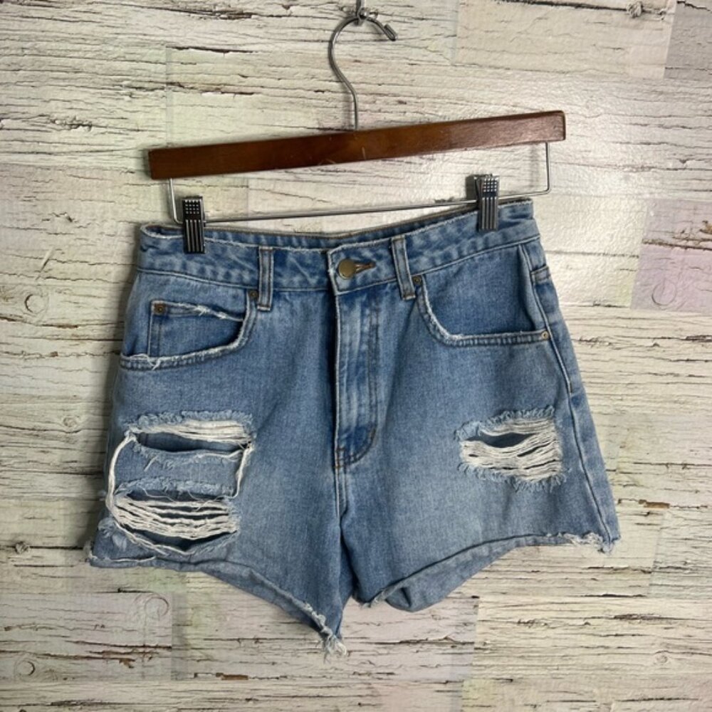 Billabong Distressed Denim Frayed Shorts 27 Jean denim